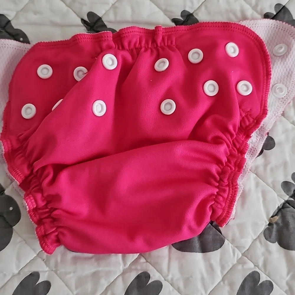 Apple Cheeks Seychelles 1 Reusable Snap Swim Diaper Or Cover Pink Nwot